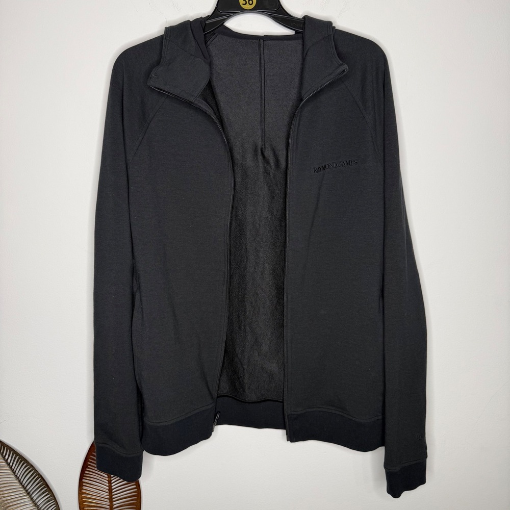 Lululemon City Sweat Full Zip Hoodie Mens Medium Black Raymond James Logo Jacket